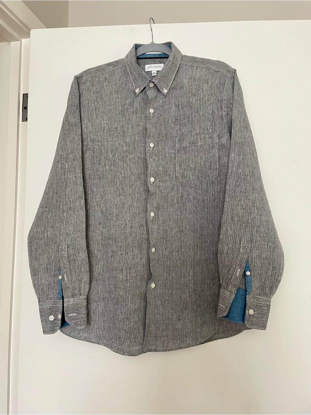 John W Nordstrom Baird McNutt Irish Linen Button Down Long Sleeved Shirt Size L